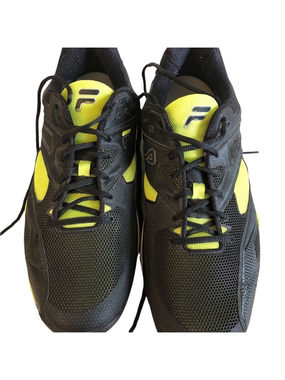 Fila “Cage Delirium” Black and Neon Yellow Athletic Tennis Sneakers Men’s Size 1